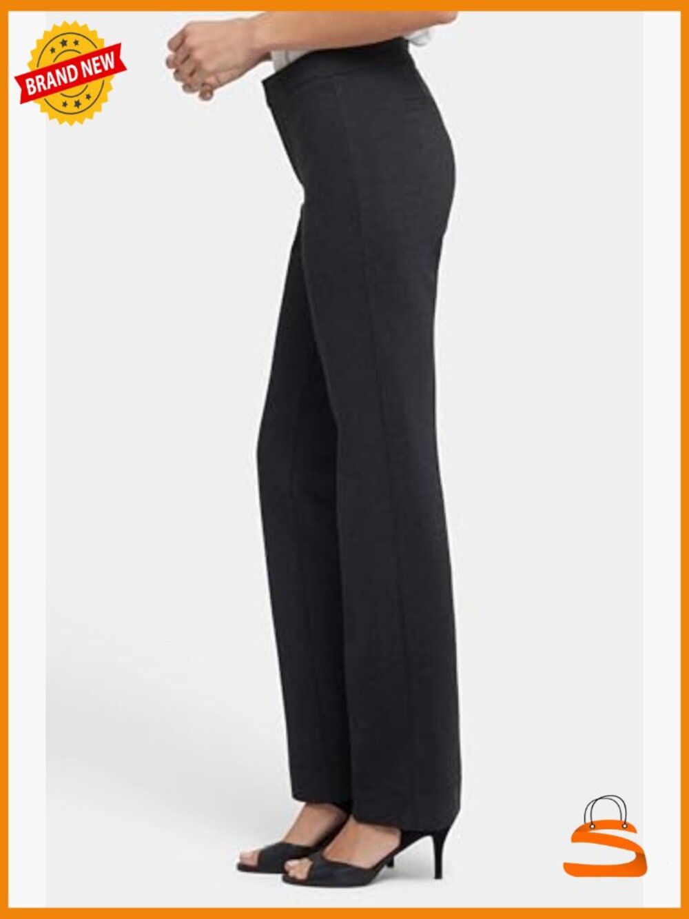 Slim Trouser Pants with Ponte Knit - Office Work Pants - Picture 3 of 7